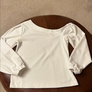 Banana Republic Cream Blouse with Puff Sleeves